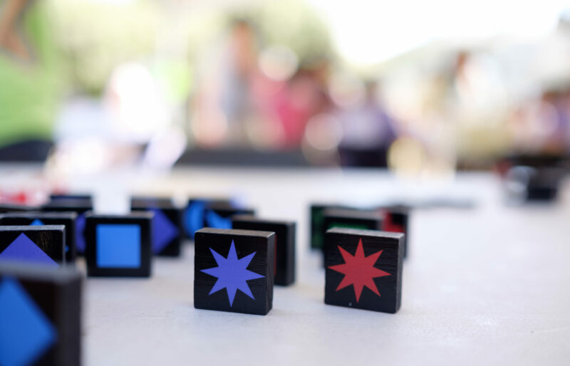 Table showcasing one of the games at the Back to School Picnic