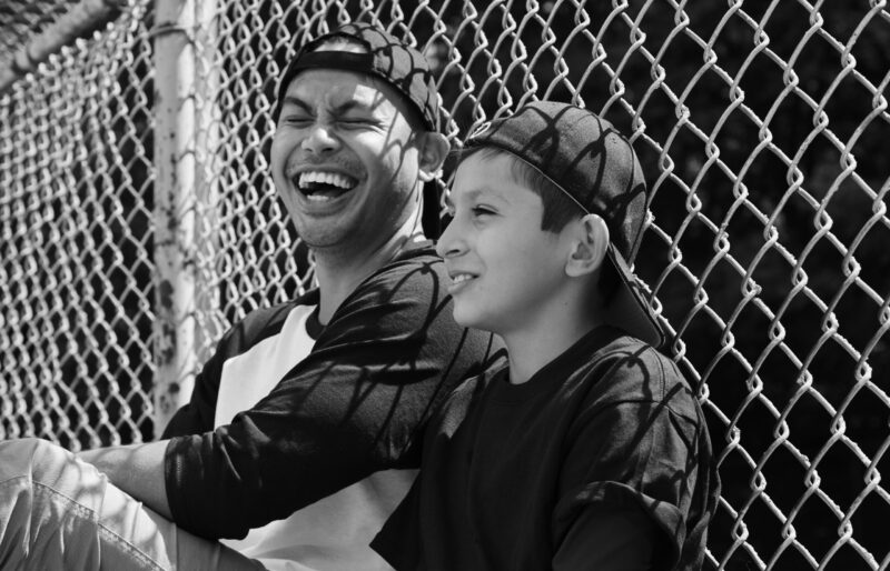 big-and-little-at-baseball-game
