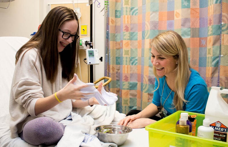 A Child Life session in progress at Children's Hospital