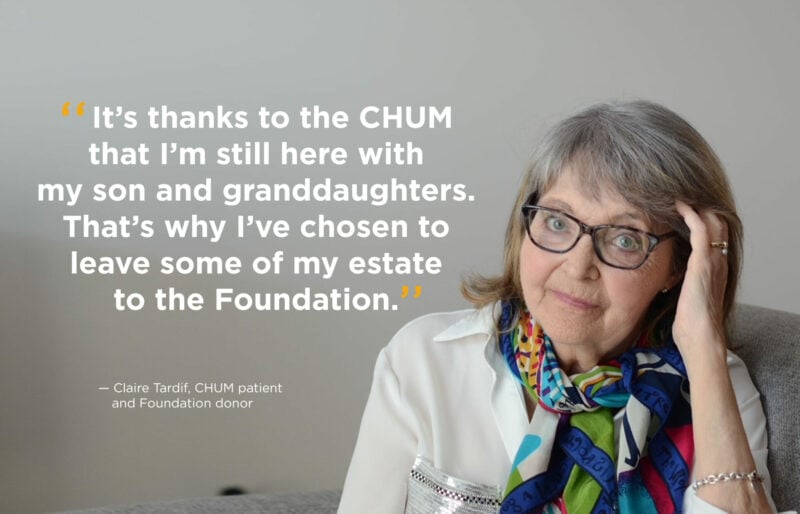 Claire Tardif, CHUM patient and Foundation donor