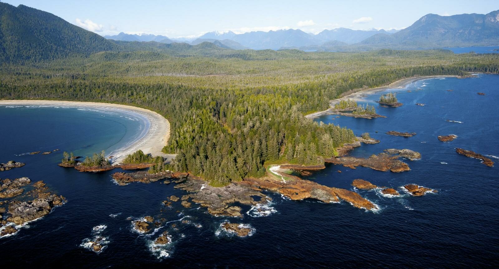 an aerial view of the british columbia coast