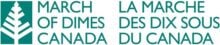 March of Dimes Canada logo in french and english with green font