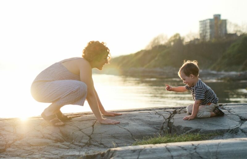 mom and son