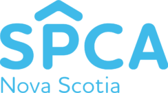 word logo that reads SPCA with a roof over the P and Nova Scotia underneath