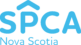 word logo that reads SPCA with a roof over the P and Nova Scotia underneath