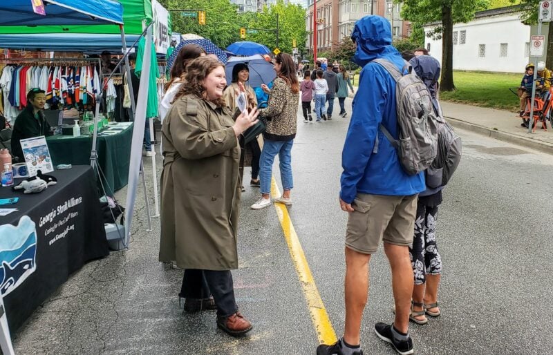 Dana Taylor engaging with an event participant