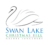 Logo with a swan in delicate lines and text that states 'Swan Lake Christmas Hill Nature Sanctuary'