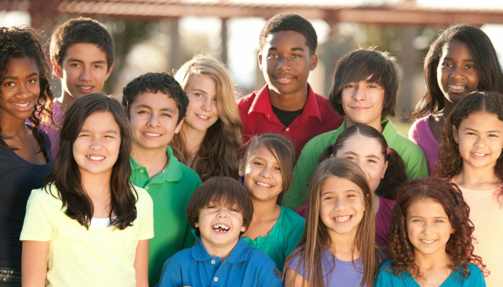 Smiling group of diverse children