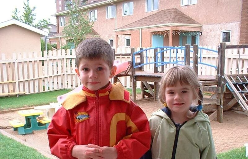 Two children outside