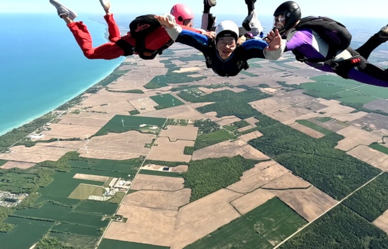 Student sky-diving.