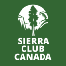 Sierra Club Canada Foundation Logo, with tree and cliffs, on green